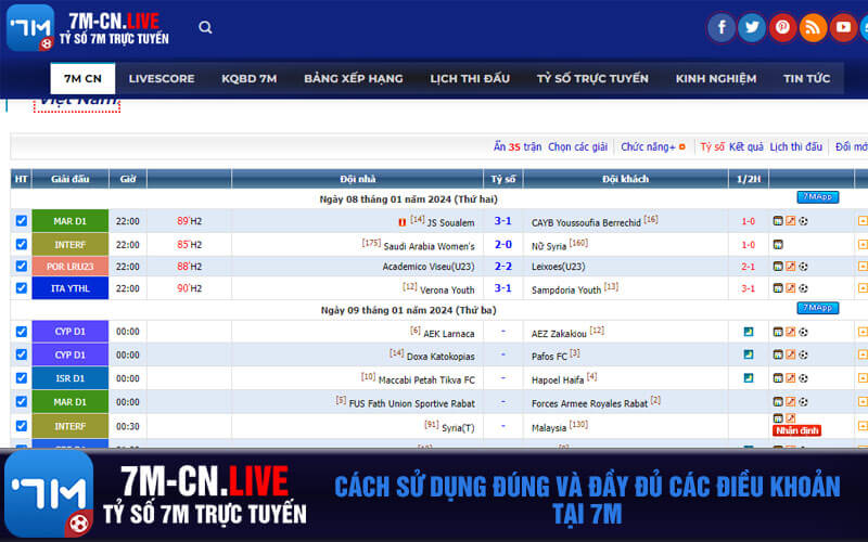 Cách sử dụng đúng và đầy đủ các điều khoản tại 7m